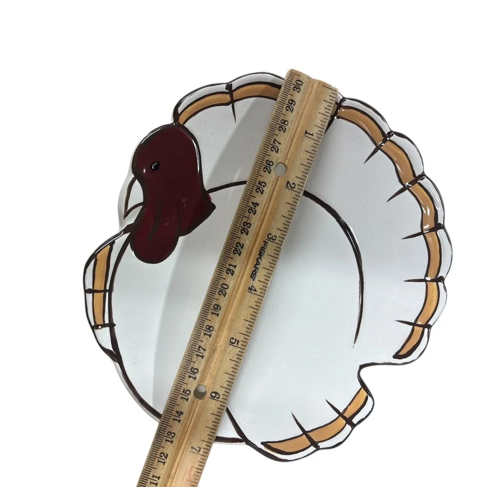 Pottery Barn Gobble Turkey Salad Dessert‎ Plates 4 PC Thanksgiving Fall Harvest